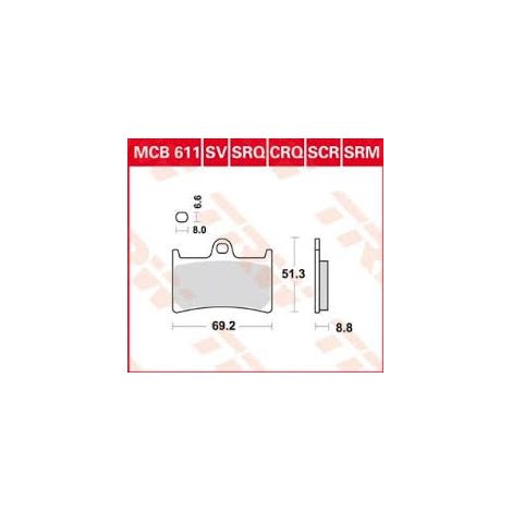 TRW ZF Bremsbeläge KH252 KH380 Bio Yamaha FZ6 07-10, FZS 600 98-01, MT-07 14-17, Tracer 700 '16-, FZ8 10-16, MT-09 16-, TDM 900 02-14, XT 1200Z Super Ténéré '10-, FJR 1300 01-16, XJR 1300 99-16, XV 17