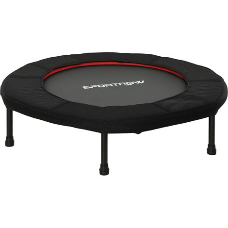 Trampoline de fitness, Ø 102 cm, trampoline d'exercice, pieds antidérapants, cadre en acier, capacité de 100 kg, rouge (1/5)