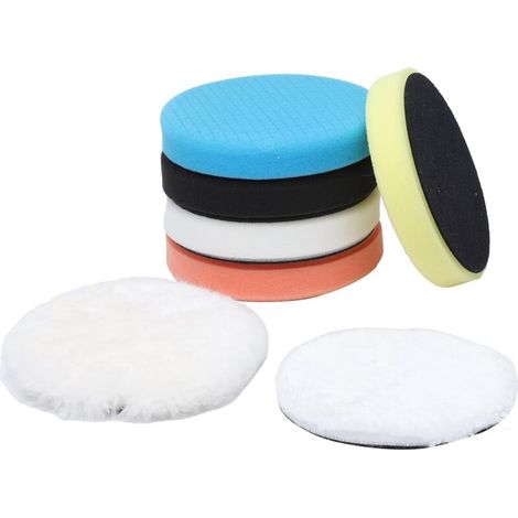 Set di 7 tamponi lucidanti da 150 mm, kit per lucidatura auto, kit di spugne per lucidatura auto, set di tamponi per lucidatura auto -Crezuo