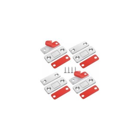 Set mit 4 ultradünnen magnetischen Edelstahlverschlüssen für Küchenschranktüren, Schränke und Schubladen