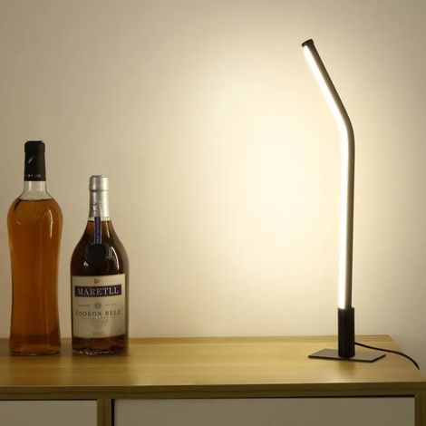Lampe de Chevet Avec Cordon(USB 5V 2A),Lampe de Table Dimmable,Petite Lampe de Bureau LED en Métal,Moderne Motif Lampe de Chambre (1/5)
