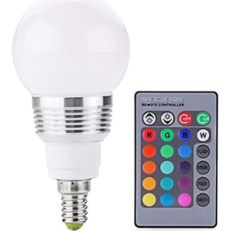 Lampadina Led Rgb 3w Luce Led Multicolor Telecomando Wireless Attacco E14 (1/5)