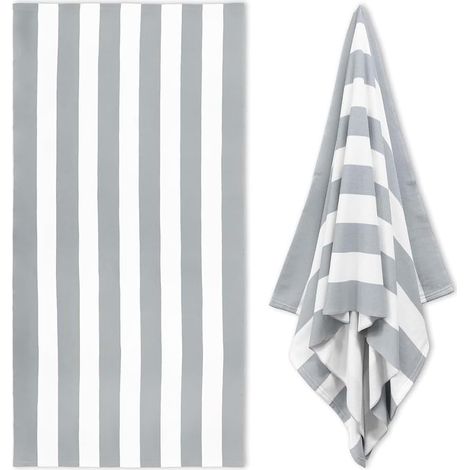 de Piscine en Microfibre Moelleuse, Serviettes de Plage Moelleuses 35 X 70 Pouces pour Adultes Gris (1/5)