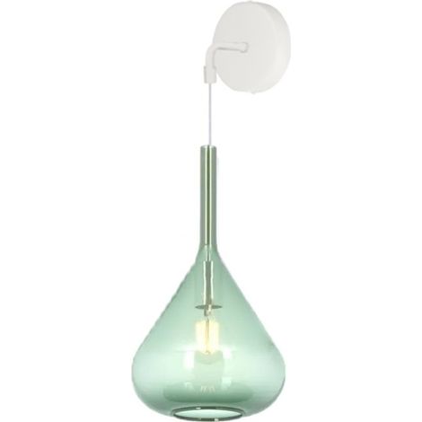 Applique moderna top light kona 1177 bi a ve e27 led vetro verde