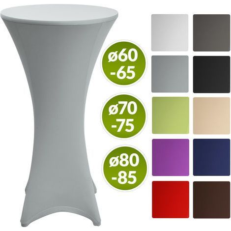 Beautissu Stehtischhusse Stella Stretch	Silbergrau, 80cm ∅