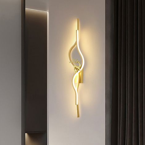 Moderne 60 cm Spiralwandleuchte, Direktanschluss, geschwungenes Design, warmes Licht, ideal für Wohnzimmer, Schlafzimmer oder Büro (1/5)