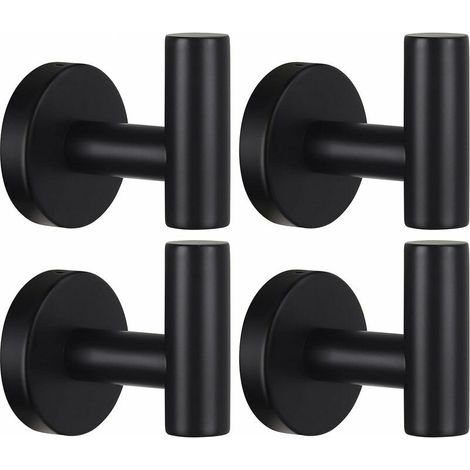 Crochet porte-serviettes mural crochet porte-manteau salle de bain crochet de robe noir mat SUS 304 acier inoxydable lourd cintre de porte serviette peignoir armoire éponge crochet salle de ba (1/5)