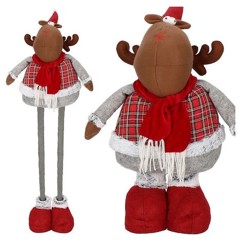 SPRINGOS Rentier höhenverstellbar 55-95 cm groß Teleskopbeine Weihnachtsfigur Winterdekoration Weihnachten Geschenk