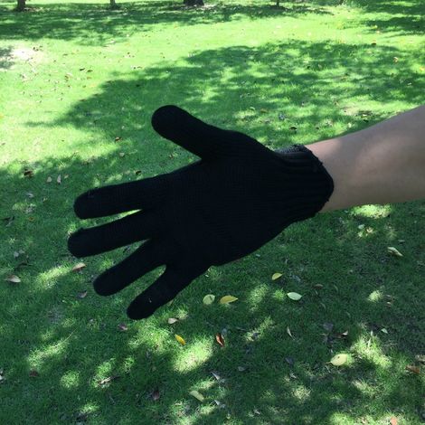 1 Paire de Gants de Protection Professionnelle Niveau 5 Anti-Coupures - Noir