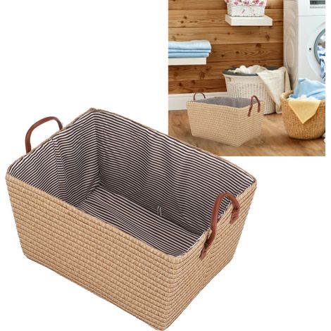 Grand panier de rangement pliable pour jouets, livres et placard - Jaune pâle (1/5)