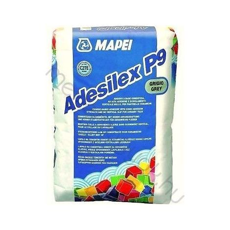 Colla per piastrelle mattoni mapei adesilex p9 grigio adesivo fissaggio 25 kg