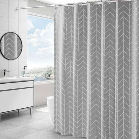 Tenda da doccia impermeabile in PEVA, 180 x 200 cm, antimuffa, con 12 ganci - Perfetta per bagni moderni. (1/4)