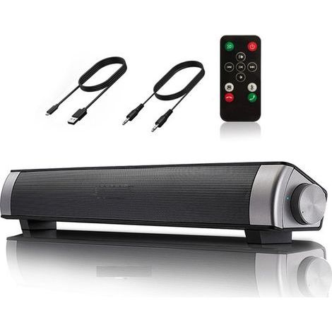 Soundbar – Soundbar mit kabellosem Subwoofer – Lautsprecher – TV-Lautsprecher – Soundbars – Bluetooth – Integrierter Subwoofer – Heimkino-Sound – Schwarz (1/5)