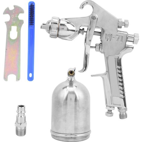 Kit de pistolet à peinture à godet supérieur, buse 1,5 mm, gravité, outil pneumatique W-71, style européen (1/5)