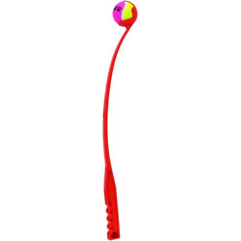 12x Hunde-Ballschleuder Ball mit Werfer werfen holen ziehen spielen kauen 65cm
