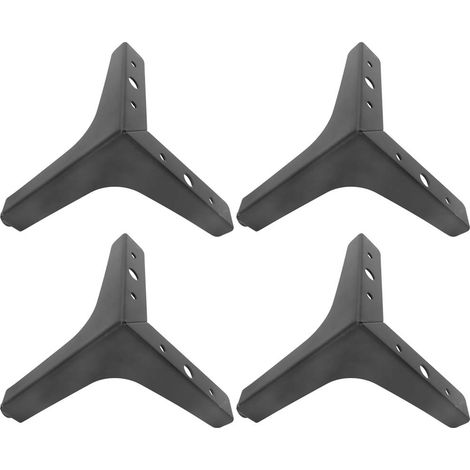 Lot de 4 pieds de meuble noir galvanisé pour canapé, table de chevet, table basse (10 points (1,8 d'épaisseur) en fer) (1/5)
