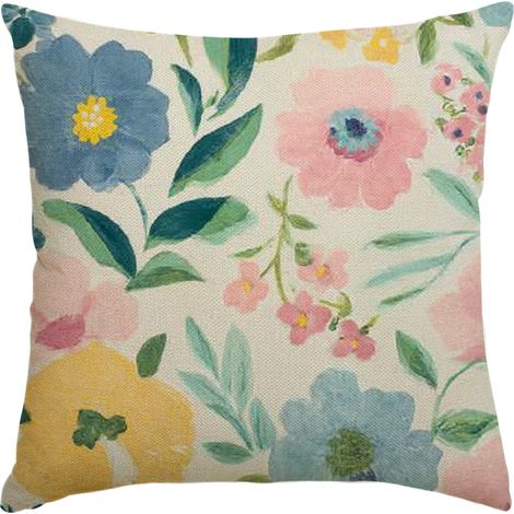 Housse De Coussin - Linen - 50 x 50 cm - Pour Canapé, Lit, Salon, Chambre À Coucher - Décoration Intérieure - Lot De 1 (1/5)