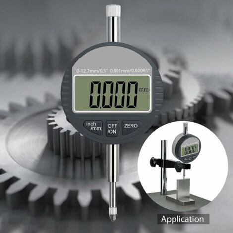 DTL LED Micromètre numérique 0.001mm / 0.00005 '' Indicateur numérique Precision Gauge 0-12.7mm / 1 '' comparateur électronique/indicateur de sonde numérique (1/4)