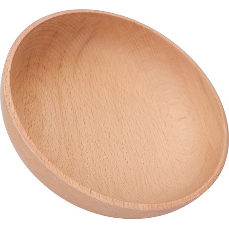 Bol rond en bois de hêtre pour servir salades, fruits, sauces, riz, pâtes et céréales. Grand format : 18 x 4,5 cm / 7,08 x 1,77 po (1/5)