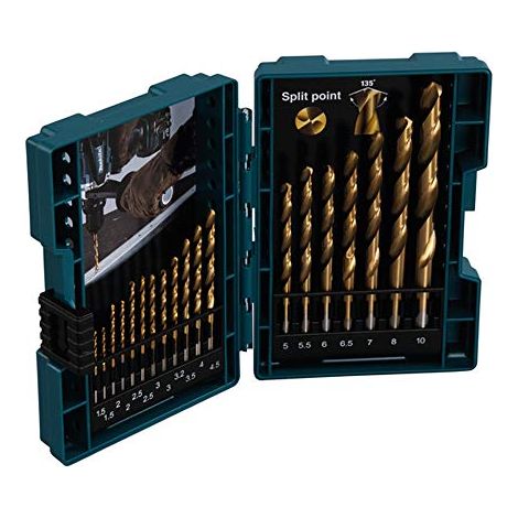 D-67527 Set di punte per metallo, HSS-TiN, 19 pz (1/4)