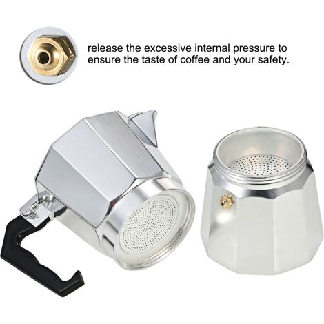 6-Cup Aluminum Espresso Percolator Coffee Stovetop Maker Mocha Pot for Use on Cooker Gas Stove Electrothermal Furnace (1/5)