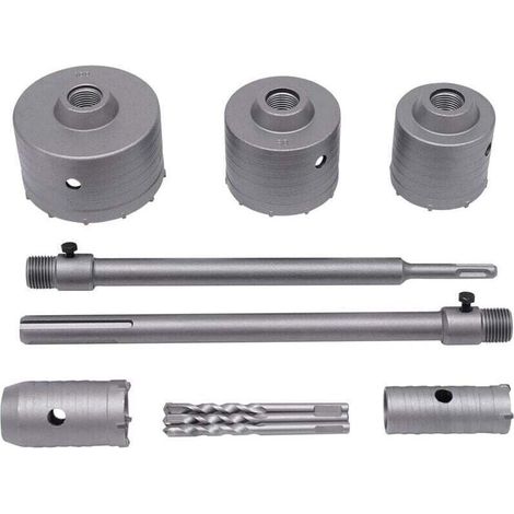 Jeu de scies cloches 30/40/65/80/100mm – Acier au carbone et alliage YG8 – Pour béton et ciment – Profondeur de coupe 330-350mm (1/4)