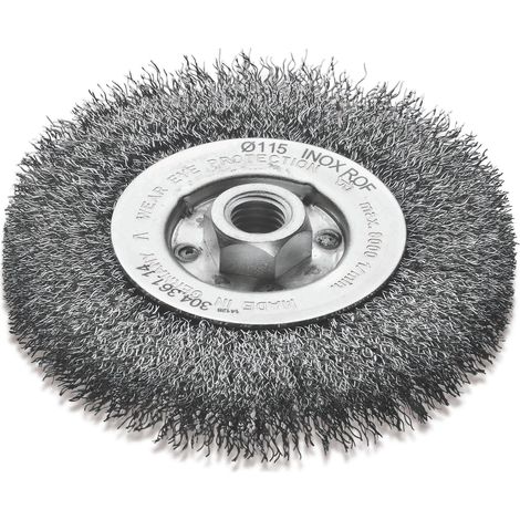 Cepillo circular con casquillo roscado alambre inox. ondulado 30436114  Lessmann