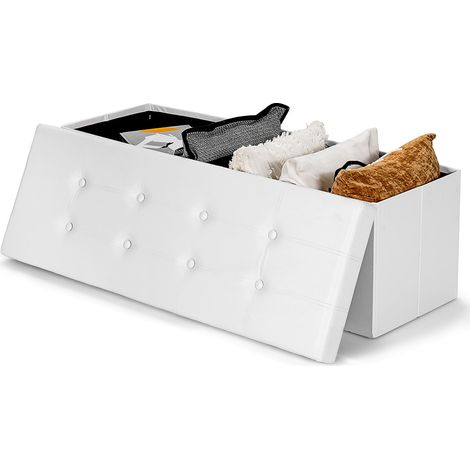 Foldable Storage Ottoman Bench Large Storage Chest with Divider (1/5)