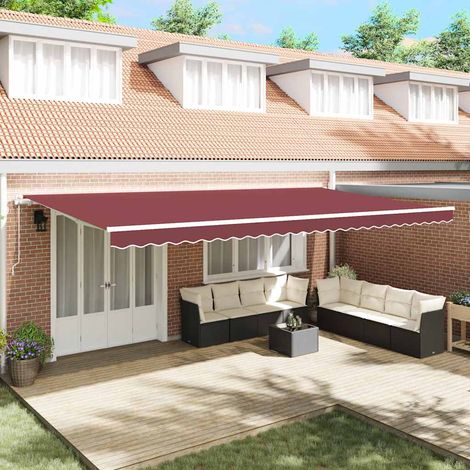 Store banne-Auvent rétractable automatique bordeaux 600x300 cm (1/5)