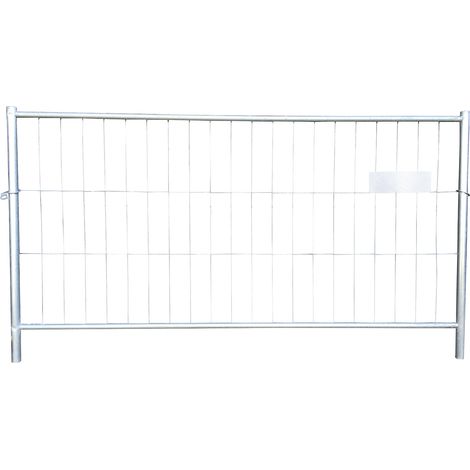 Clôture de chantier en acier galvanisé 2200 mm – Hauteur 1200 mm – Panneaux mobiles avec mailles 100x300 mm – Garde au sol 165 mm