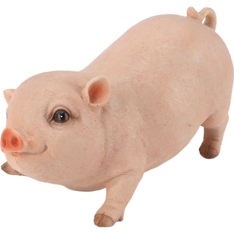 Statue de jardin de cochon 26CM, Figurine en résine mignonne et réaliste, exquise, pour décoration intérieure et extérieure, rose (1/5)