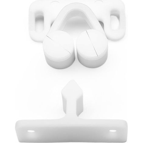 Lot de 4 loquets de porte en plastique beige 32, matériau ABS (1/5)