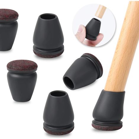 Lot de 24 petits patins de protection en silicone pour pieds de chaises, adaptés aux parquets, en feutre. (1/5)