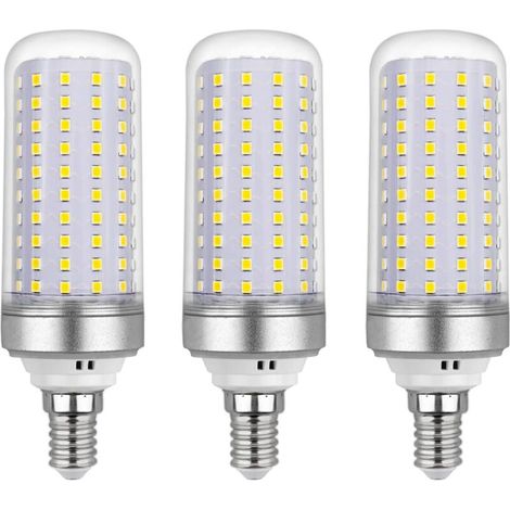 Lot de 3 ampoules LED E14 24 W, non dimmables, pour suspensions, plafonniers, lampes de table et lampadaires, lumière blanche