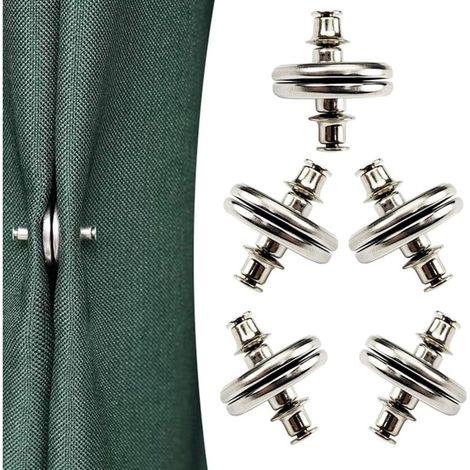 5pcs D'aimants pour Rideaux avec Punaise, Embrasses Magnétiques pour Rideaux 20mm (1/5)