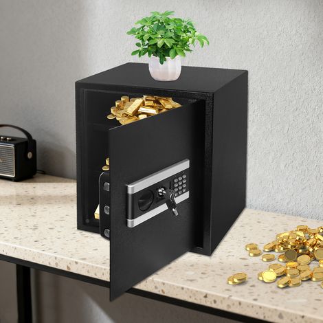 【Chauffage et ventilation】Coffre-fort en acier avec Serrure à clavier numérique - Pour sécuriser argent, espèces, bijoux et documents, env. 53 litres, 38 x 31 x 45 cm, noir (1/5)