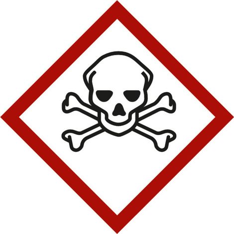 Gefahrstoffsymbol Totenkopf mit gekreuzten Knochen, Typ: 04105