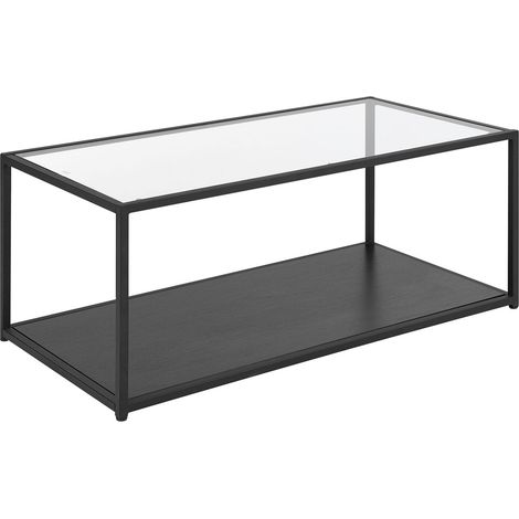 Tavolino in vetro e metallo nero Medora