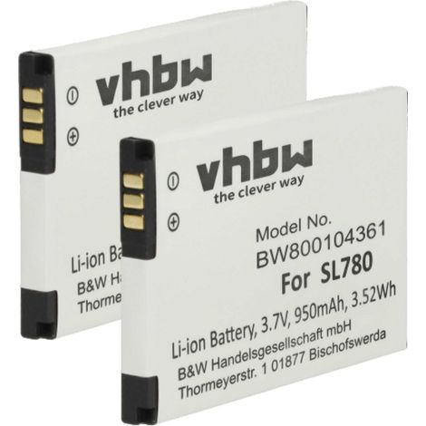 vhbw 2x Akku Ersatz für Siemens V30145-K1310-X445 für schnurlos Festnetz Telefon (950 mAh, 3,7 V, Li-Ion)