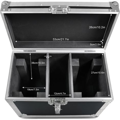 Flight Case, Contient 2 Projecteurs à Tête Mobile, Protection Premium, noir (1/2)