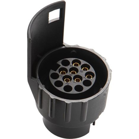 7 Vers 13 Broches Adaptateur De Remorque De Prise Femelle Vers Mâle 13 Broches, 12V Prise Remorque Connecteur Standard Européenne Pour Caravane, Camions, RV, Remorque (1/5)
