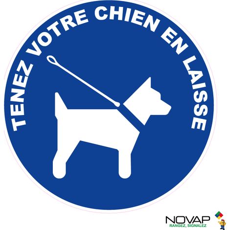 Panneau Obligation de tenir son chien en laisse - Rigide Ø80mm - 4020808