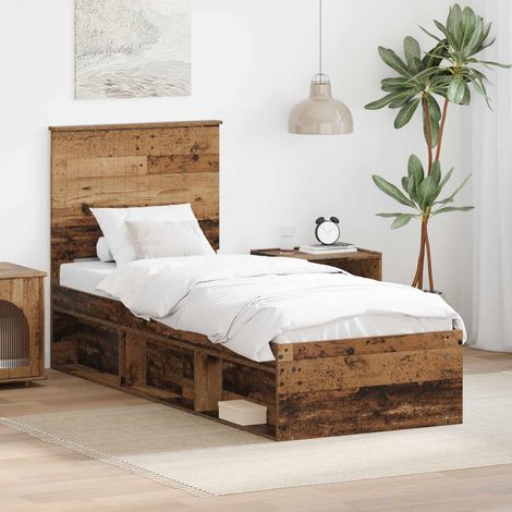 Bettrahmen Altholz 75 x 190 cm Massives Kiefernholz
