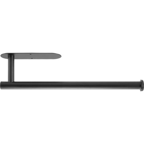 Porte-serviettes en papier 304 acier inoxydable noir, mural, gain de place, décoratif, pratique, imperméable, fond ovale long, pour rouleaux de cuisine (1/5)