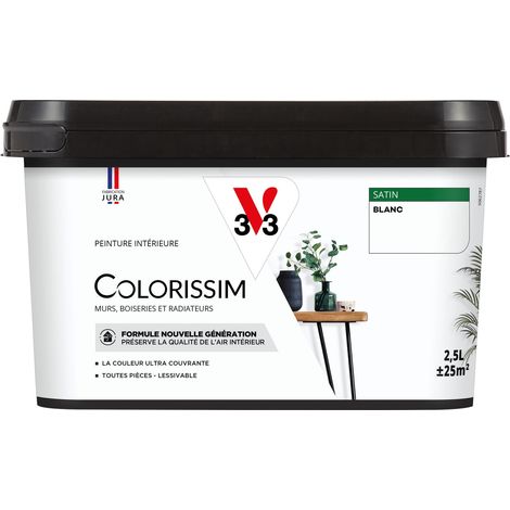 Peinture murale intérieure Colorissim® V33 Blanc Satin 2,5L