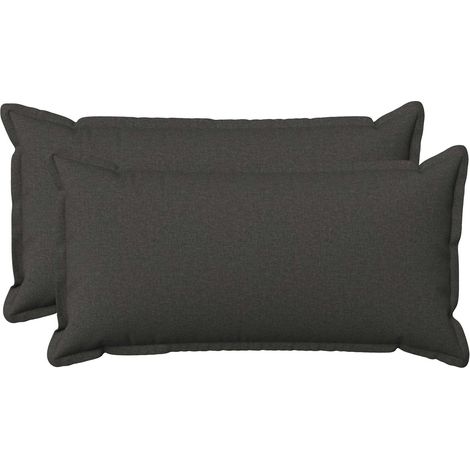 Housse de coussin 2 pc HOUTEN Gris foncé 40 x 70 cm (1/5)