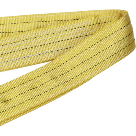 Polyester-Hebeschlinge für Industriekrane, hochbelastbare Flachschlinge, Tragfähigkeit 3000 kg, 4 m, 2 Ösen, Schnalle, gelb (1/5)