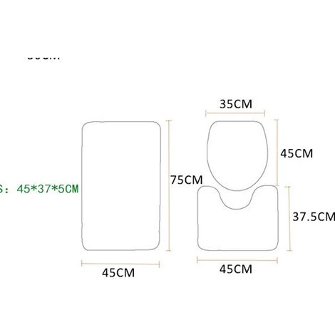 3-teiliges Badezimmer-Set bestehend aus Teppich, Konturmatte, WC-Sitz und Badematte