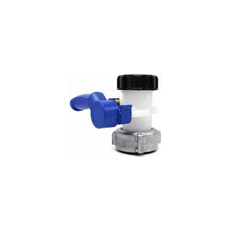 Ersatz-Absperrklappe für IBC-Tanks bis 1000 l oder Zisternen, mit Adapter für DN50-Flansch (75 mm, Aluminium) - Crezuo (1/4)