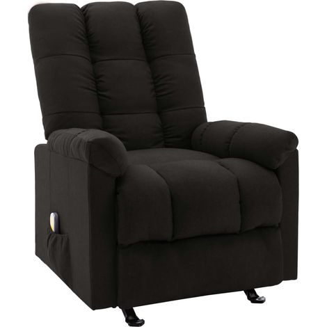 Sillón de masaje reclinable de tela negro vidaXL (1/5)